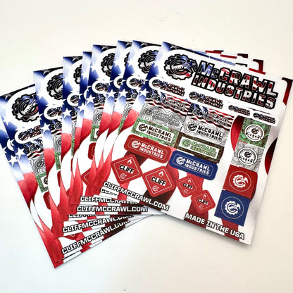 Cliff McCrawl Industries Sticker Sheet