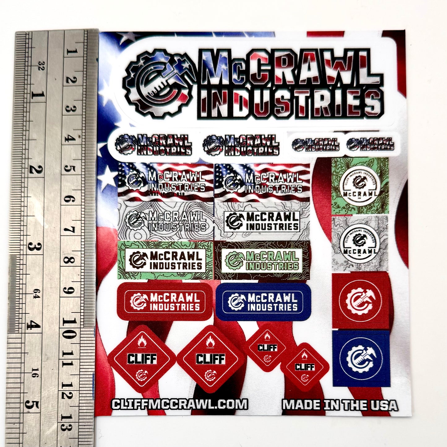 Cliff McCrawl Industries Sticker Sheet